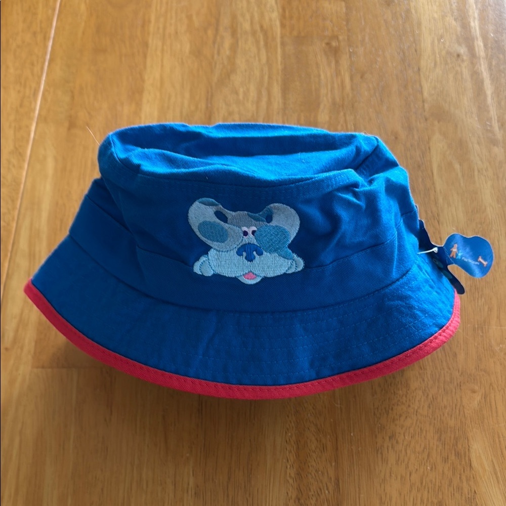 NWT Vintage Blue’s Clues Kids' Blue and Red Bucket Hat Size 3-6 See Measurements